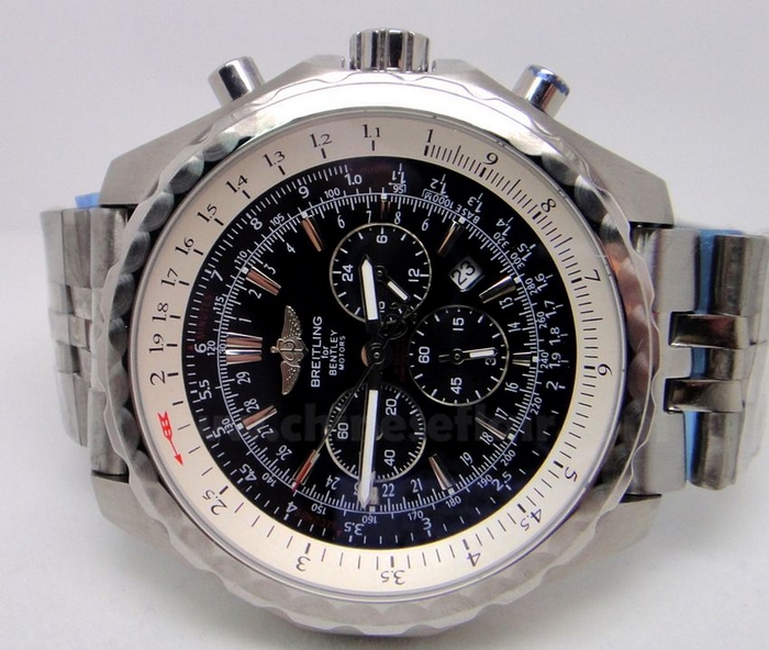 Breitling Chronograph Black Face SS Automatic Movement Watch